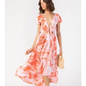 Tiare Hawaii pink blush Tie-Dye Maxi Dress cover up